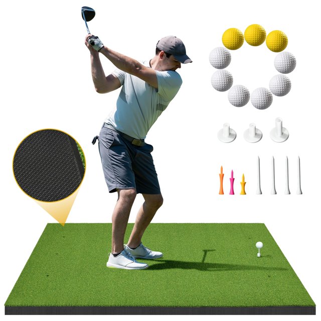 Tapete de golf Shopsource, tapete de golf de 5 x 4 pies con accesorios