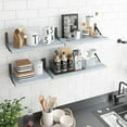 thumbnail image 5 of Fairy 16.5" x 14.5" Gray White Rustic Wood Floating Shelves (Set of 4), 5 of 7
