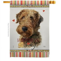 Breeze Decor H110231-BO 28 x 40 in. Dog Welsh Terrier Happiness Double-Sided Decorative Vertical House Flag