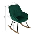 thumbnail image 5 of LuxenHome Upholstered Green Velvet Rocking Chair, 5 of 9