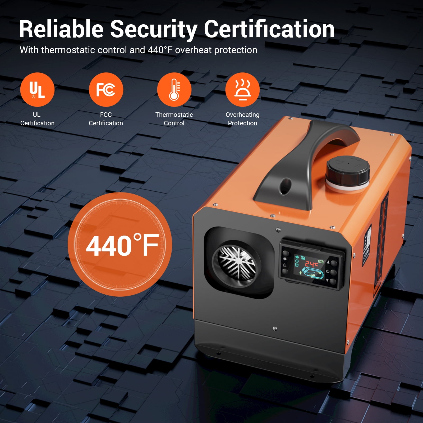 Diesel Heater 12V, Portable 8KW Air Heater with LCD Switch & Remote Control