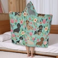 thumbnail image 5 of Dachshund and Flower Hooded Bath Towel，50"x30" for Ages 3 To 12 Kids, Quick Dry Lightweight Soft Microfiber Hood Beach Towel Cover Up for Kids, 5 of 7