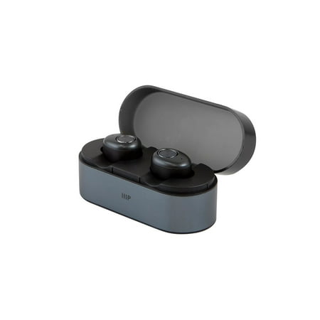 Monoprice MP True Wireless Earphones - Black With Charging Case, High Quality Stereo Sound, 4.5 Hours Battery Life, And 30 Feet wireless (Best Headphones High Quality Sound)