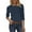 W-Navy, variant on Adeawade Womens Tshirts 3/4 Sleeve Crewneck Tops Solid Color Basic Tee Clothes L Navy