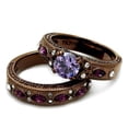 thumbnail image 4 of IP Coffee light Stainless Steel Ring with AAA Grade CZ in Amethyst for Women Amethyst Stone Color Style TK2746 Size 9, 4 of 4