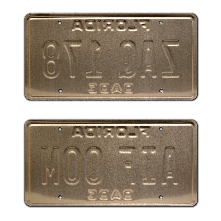 Miami Vice License Plates – ZAQ 178 & AIF 00M Metal Stamped, Screen-Accurate Replicas