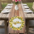 thumbnail image 4 of Lemon Wreath Table Runner 70 Inches, Summer Yellow Fruit Leaves Wooden Grain Bed Runner Dresser Scarves Tabletop for Indoor Outdoor Parties/Ceremony/Banquet, 13" x 70", 4 of 9