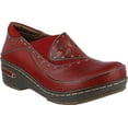 thumbnail image 2 of Womens Closed-Back Hand-Painted Leather Clogs - Red - European Size 41, 2 of 7
