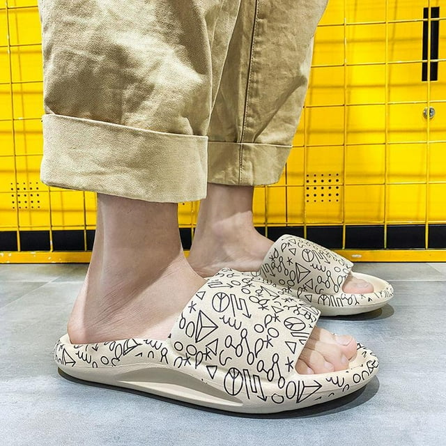 CAROOTU Pantoufles Ultra-Douces Mode Motifs Sesame Street Chaussures à Enfiler Caoutchouc Épais