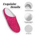 thumbnail image 5 of KLL Rose Red Glitter Pattern Adult Unisex Cozy Slippers,Fuzzy Slip-on Slippers TPR Sole Slippers Comfort Plush Home Footwear for Indoor & Outdoor-35/36, 5 of 7