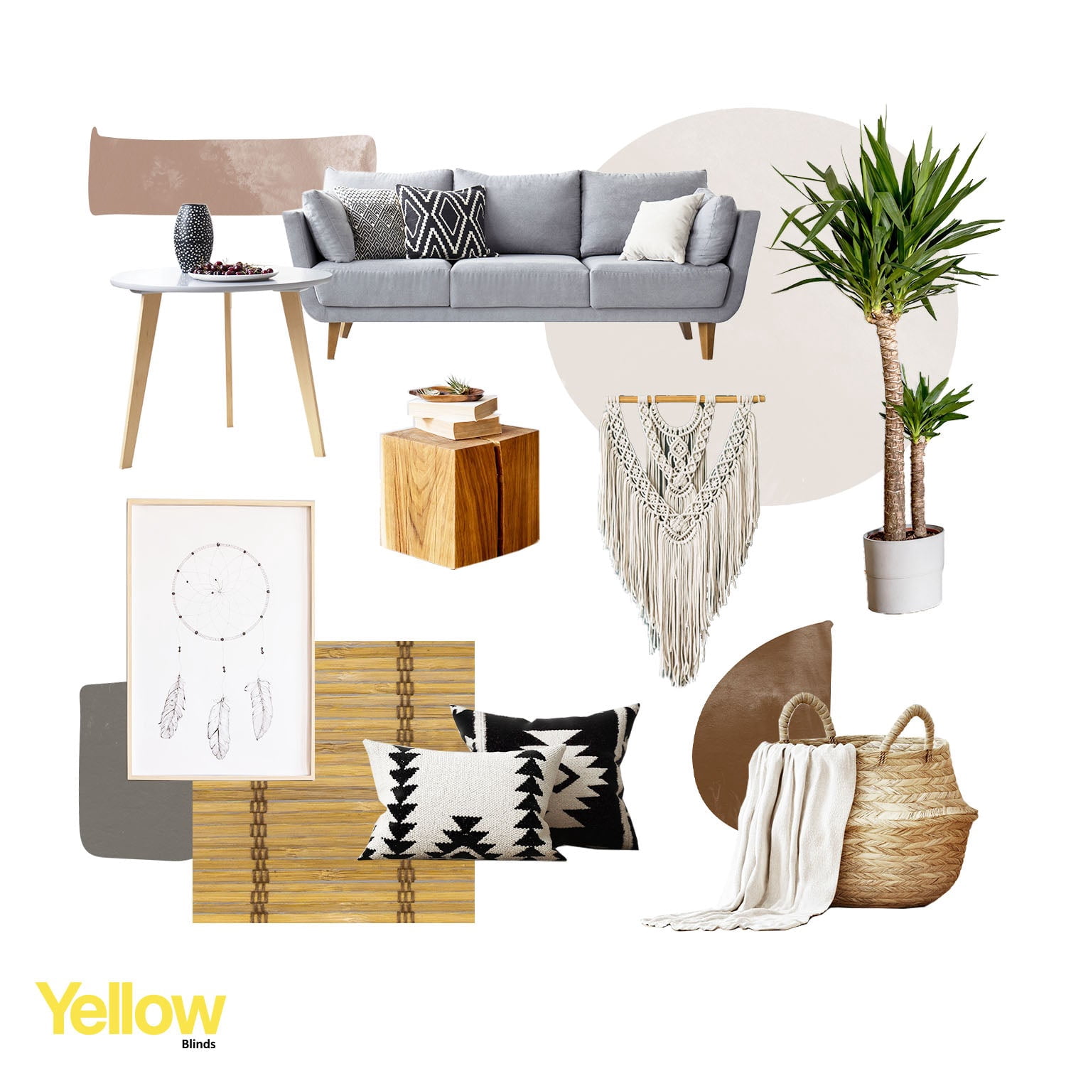 Yellow Blinds 27"W x 64"H Natural Woven Cordless Light Filtering Bamboo Roman Shades for Window, Cinnamon