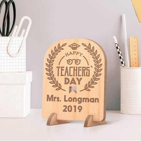 Personalized Happy Teacher s Day Wooden Gift Card with Teacher s Name