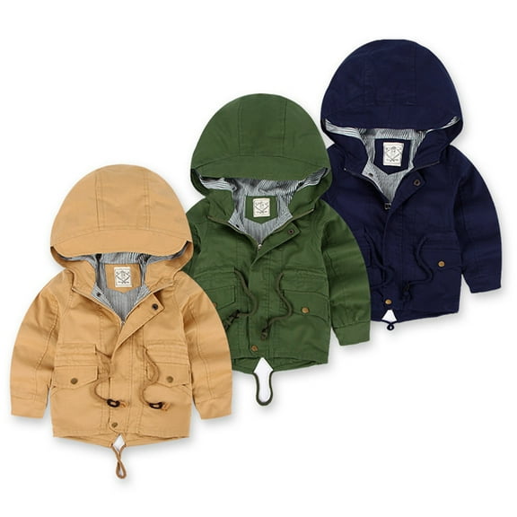 Esaierr 3-10 Years Boys Girls Fleece Jackets for Kids Toddler,Full Zip Thin Hoodie,Warm Lined Outwear Jackets Hooded