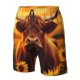 thumbnail image 4 of Balery Vintage Sunflower Cow A Traje de Baño Estilo Hawaiano para Hombre, Shorts de Secado Rápido con Bolsillos-XX-Large, 4 of 6