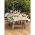 thumbnail image 3 of Outdoor Tablecloth with Umbrella Hole for Patio/Picnic/Party/Camping, Lemon Vase Summer Waterproof Table Cloth Rectangle Table Cover Washable, Spring Fruits Green Striped (60"x 84"), 3 of 8
