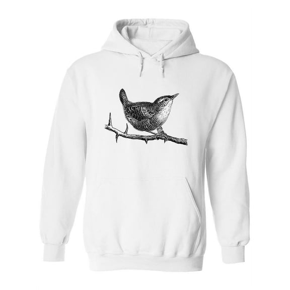 Wren Bird Sketch Hoodie Women -Image by Shutterstock, Female XX-Large