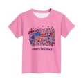 thumbnail image 5 of AHTJRT Girls Patriotic Shirts American Birthday Tee Tops Summer 4th of July Short Sleeve Tee Shirts Pink 10-11 Years, 5 of 6