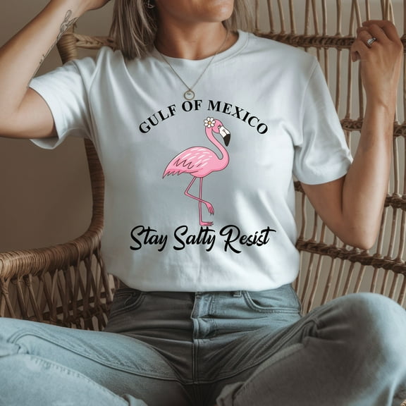 Gulf Of Mexico Stay Salty Resist Flamingo T-Shirt