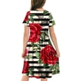 thumbnail image 4 of GERsome Short Sleeve Dress for Girls Crewneck A Line Swing Skater Twirly Party Dresses 4-14 Years, 4 of 5