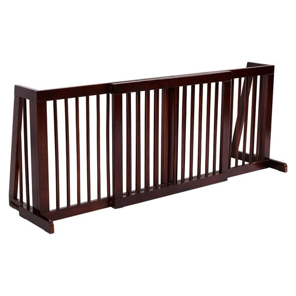 Sptwo | Expandable Wood Dog Gate,  Adjustable Freestanding Safety Gate, Step Over Fence for Small to Medium Sized Pets, Indoor House Doorway Stairs Extra Wide Fence