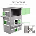 thumbnail image 5 of PawHut 3-Story Cat House with Raised Floor, Escape Doors, Gray, 5 of 9