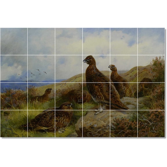 Ceramic Tile Mural-Archibald Thorburn Birds Painting 21. 36" w x 24" h using (24) 6 x 6 ceramic tiles