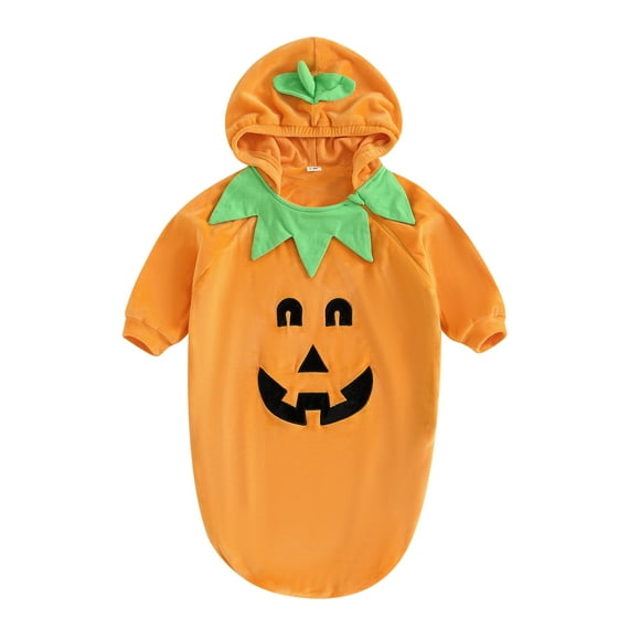 SUNSIOM Newborn Halloween Sleeping Bags Pumpkin Face Pattern Long Sleeve Hooded Swaddle Baby Sleep Sack