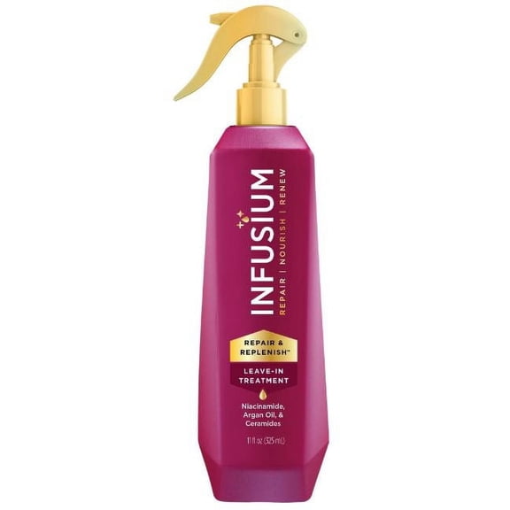 INFUSIUM LEAVE-IN TREATMENT Repair & Replenish, Nourish, Renew Spray with Niacinamide, Argan Oil, Ceramides, 11 FL OZ - 18 Pack