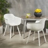 thumbnail image 2 of GDF Studio Barbados Outdoor Modern Dining Chair, Set of 2, White, 2 of 7