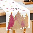 thumbnail image 2 of Christmas Let It Snow Snowflake Table Runner Pink Christmas Tree Table Runner Seasonal Winter Xmas Kitchen Decor for Indoor Outdoor Dining Living Room Wedding Kitchen Party 13 x 108 Inch, 2 of 7