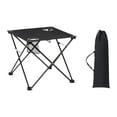 thumbnail image 3 of Mesa plegable para acampar con portavasos y bolsa de transporte, mesa de playa, mesa de pícnic al aire libre para ocio, fiesta, jardinería y viajes Negro, 3 of 8
