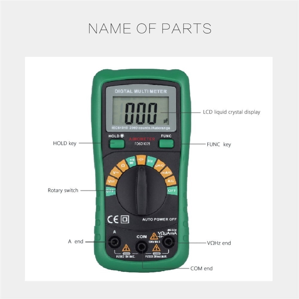 MS8233D Pro Multimeter With 2000uF Capacitance 200kHz Frequncy Measurement Auto Range Digital Multimeter PK UT136B