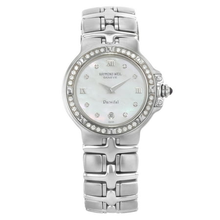 Pre-Owned Raymond Weil Parsifal MOP Diamonds Stainless Steel Ladies Watch 9995-DBD