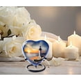 thumbnail image 6 of Heart Keepsake Urn,Lighthouse Token Urn for Ashes, Hand Painted Memorial Mini Heart Urn, Handmade Heart Urn with Stand Velvet Case & Bag (Heart Keepsake) Your Loved One with Heart Memorial Urn, Blue, 6 of 7