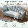 thumbnail image 3 of 33.07" H Modern 2 Seater Loveseat,Linen Fabric with Curved Back & Wood Legs,for Living Room,Bedroom & Small Spaces,Easy Assembly,Mineral Green, 3 of 11