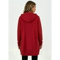 thumbnail image 5 of QIYAGBSA Hoodies for Women Zip Up Longline Hooded Sweatshirt with Front Pockets Casual Fall Winter Outerwear (Pink, XL), 5 of 8