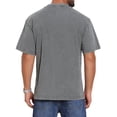 thumbnail image 3 of INSPIRE CHIC Men's Retro Distressed Crew Neck Short Sleeve Solid T-Shirts XL Gray, 3 of 5