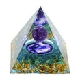 thumbnail image 3 of Moonstone Crystal Orgone Pyramid - Amethyst Ball Starry Sky - Ogan Crystal Energy Tower - Nature Reiki Healing Chakra Crushed Stone Jewelry - 5cm, Home Decor, 3 of 7