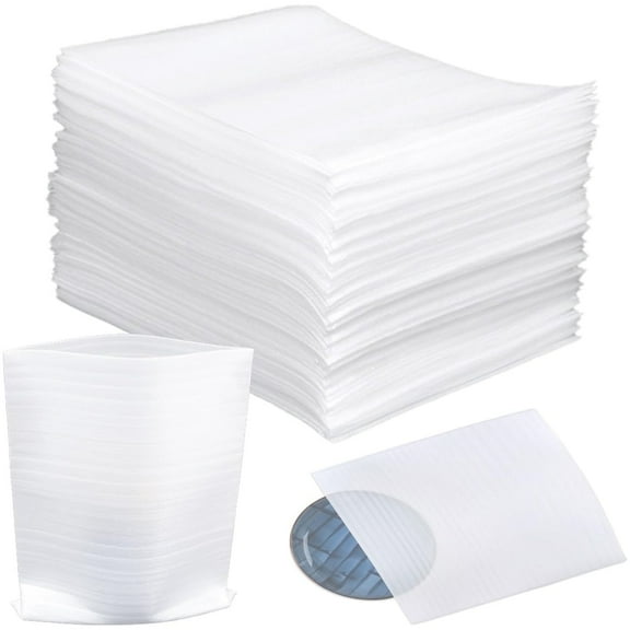100 Pieces Foam Wrap Pouches,Foam Cushion Pouch,Foam Pouches Bulk,Foam Packing Pouches,Cushion Foam Sleeves for Dishes, Cup, Glasses, Packing Supplies for Moving and Storage (8x12 inches)