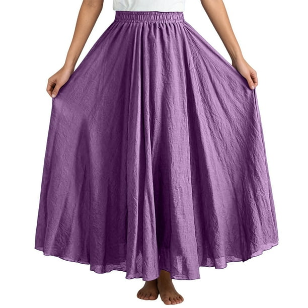 Jupe midi trapèze - Violet foncé - FEMME | H&M FR