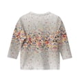 thumbnail image 3 of Grblisyd Shirt for Teen Girls 3/4 Length Sleeve Round Neck Shirts Graphic Blouses Fall Winter Pullover Cute Tops, 3 of 4