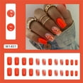 thumbnail image 2 of Fofosbeauty 24pcs Press on Nails, 2024 Artificial Nails Short Coffin Tips Design, Orange Sparkling, 2 of 7