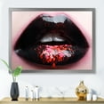 thumbnail image 3 of Designart 'Plump Woman Lips With Pink and Black' Modern Framed Art Print, 3 of 4