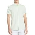 thumbnail image 2 of Calvin Klein Mens Dobby Striped Button Up Shirt, Green, Medium, 2 of 2