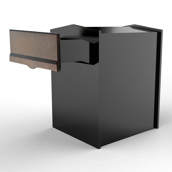 QualArc LIB-AC-LM6-46 Liberty Rear Access Collection Box with Antique Copper Letter Plate & 4-6 in. Adjustable Chute