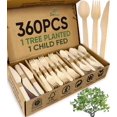 thumbnail image 1 of Set de cubiertos EcoPreps de 360 piezas compostables de madera de abedul, 1 of 8