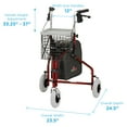 thumbnail image 6 of NOVA Medical Products Traveler 3 Wheel Rollator Walker, All Terrain 8” Wheels, Includes Bag, Basket and Tray, Sky Blue, 1 Count (Pack of 1), 6 of 6