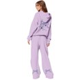 thumbnail image 2 of Bow Sweat Sets Bow Hoodie and Sweatpants Set for Women Women's 2 Piece Outfits Bow Trim Print Hoodie Sweatsuit Sets Oversized Sweatshirt Wide Leg Sweatpants With Pockets, Purple-XXL, 2 of 6