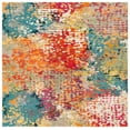 thumbnail image 2 of SAFAVIEH Madison Colleen Abstract Distressed Area Rug, Ivory/Multi, 11' x 11' Square, 2 of 9