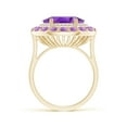 thumbnail image 2 of ANGARA Natural 4.3 Ct. Amethyst with Diamond Halo Ring in 14K Yellow Gold for Women (Ring Size: 3.5), 2 of 9